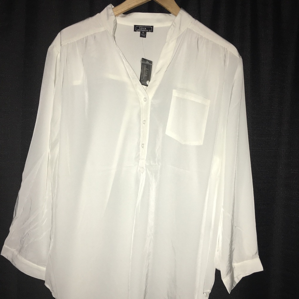 Women Casual Chiffon Cuffed Sleeve Blouse - Picture 4 of 5